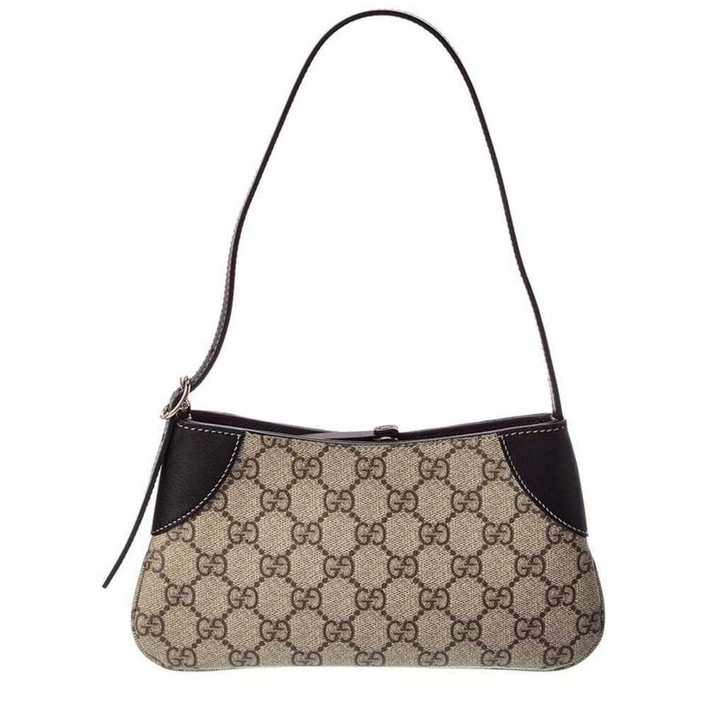 Gucci Gg Emblem Small Coated Fabric & Leather Hobo Bag, Beige